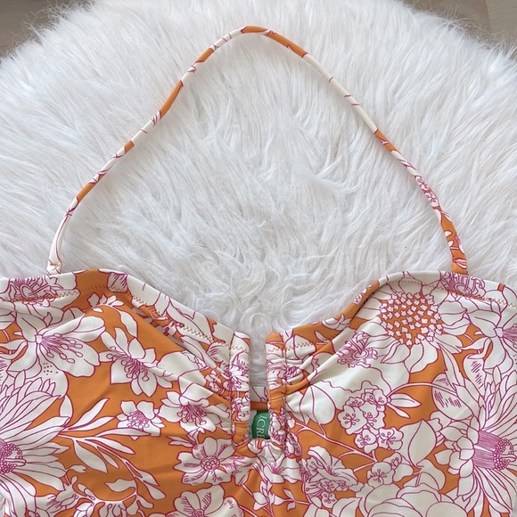 J. Crew Orange Strapless One Piece - Picture 2 of 6